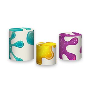 Trio De Capas De Cilindro - Slime Colorido 001