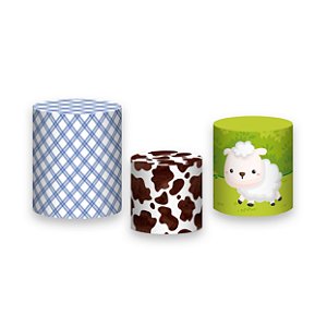 Trio De Capas De Cilindro - Fazendinha Ovelha Cute 006