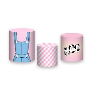 Trio De Capas De Cilindro - Fazendinha Vaqueira Rosa 020