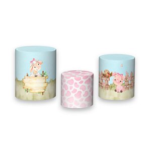 Trio De Capas De Cilindro - Fazendinha Vaqueira Cute 023