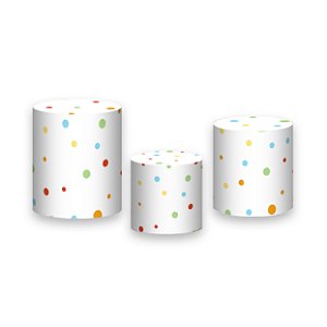 Trio De Capas De Cilindro - Bolinhas Coloridas 006