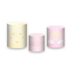 Trio De Capas De Cilindro - 365 Sorrisos Rosa Cute 046