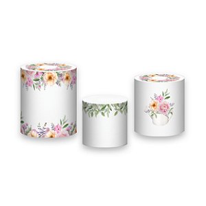 Trio De Capas De Cilindro - Dia das Mães Lua Floral 061