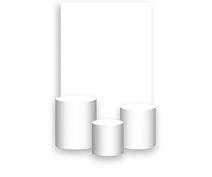 Painel De Festa Vertical 1,50 x 2,20 + Trio De Capas Cilindro - Branco Liso 003