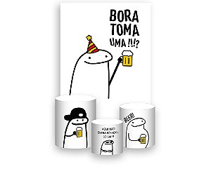 Painel De Festa Vertical 1,50 x 2,20 + Trio De Capas Cilindro - Flork Cerveja Beer 015