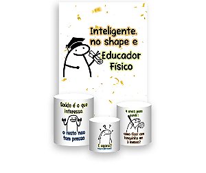 Painel De Festa Vertical 1,50 x 2,20 + Trio De Capas Cilindro - Flork Formatura Educação Física 022