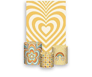 Painel De Festa Vertical 1,50 x 2,20 + Trio De Capas Cilindro - Good Vibes Elementos 014
