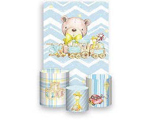 Painel De Festa Vertical 1,50 x 2,20 + Trio De Capas Cilindro - Dia das Crianças Brinquedos 001