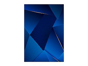 Painel De Festa Vertical 1,50 x 2,20 - Geométrico Azul com Dourado 037