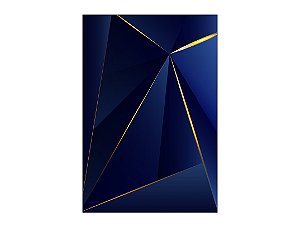 Painel De Festa Vertical 1,50 x 2,20 - Geométrico Azul Escuro com Dourado 040