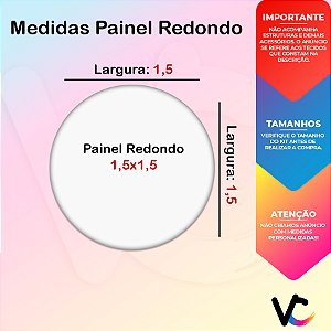 Painel De Festa Redondo 1,50x1,50 - 15 Anos Rosa Suave Efeito Glitter 315