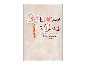 Painel De Festa Vertical 1,50 x 2,20 - Eu Amo Você & Deus Rosa e Branco 036