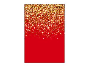Painel De Festa Vertical 1,50 x 2,20 - Vermelho Efeito Glitter Dourado 101