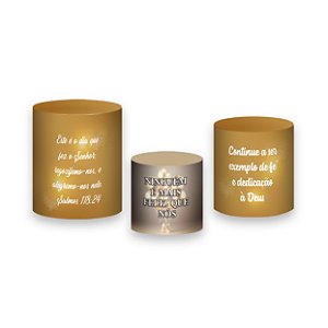 Trio De Capas De Cilindro - Aniversariante do Mês Cristão Dourado 030