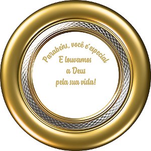 Painel De Festa Redondo 1,50x1,50 - Aniversáriante do Mês Cristão Dourado 343