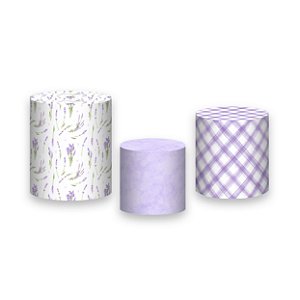 Trio De Capas De Cilindro - Flores de Lavanda Suave 088