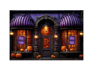 Fundo Fotográfico 2,20 x 1,50 - Halloween Laranja e Roxo 073