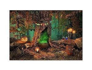 Fundo Fotográfico 2,20 x 1,50 - Halloween Floresta Assombrada 066