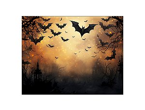 Fundo Fotográfico 1,55 x 1,20 -  Halloween Morcegos Voando 071
