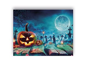 Fundo Fotográfico 1,55 x 1,20 - Halloween Cemitério de Abóboras 039