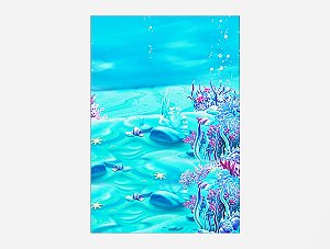 Painel De Festa Vertical 1,50 x 2,20 - Fundo do Mar Azul 002