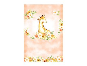 Painel De Festa Vertical 1,50 x 2,20 - Safari Girafinha Floral 100