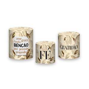 Trio De Capas De Cilindro - Igreja 365 Dias Folhas Douradas 043