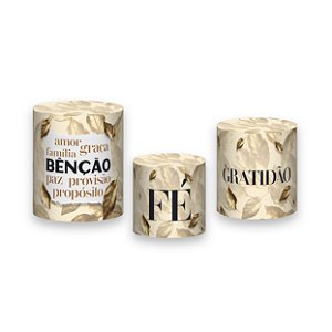 Trio De Capas De Cilindro - Igreja 365 Dias Folhas Douradas 043