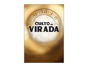 Painel De Festa Vertical 1,50 x 2,20 - Igreja Culto da Virada Dourado 070