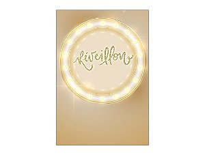 Painel De Festa Vertical 1,50 x 2,20 - Reveillon Bege e Dourado 017