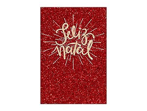 Painel De Festa Vertical 1,50 x 2,20 - Feliz Natal Efeito Glitter Vermelho 053
