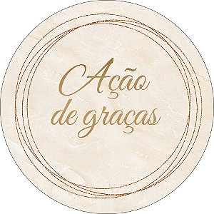 Painel De Festa Redondo 1,50x1,50 - Ação de Graças Bege Frame Dourado 103