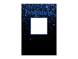 Painel De Festa Vertical Interativo 1,50x2,20 - Formatura Preto Efeito Glitter Azul 033