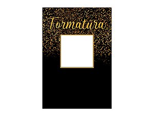 Painel De Festa Vertical Interativo 1,50x2,20 - Formatura Preto Efeito Glitter Dourado 034
