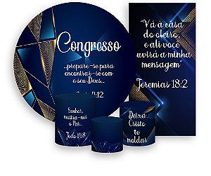 Painel De Festa + Trio De Capas Cilindro + Faixa Veste Fácil - Congresso Evangélico  021