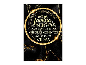 Painel De Festa Vertical 1,50 x 2,20 - Confraternização Preto com Dourado 028