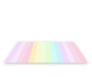 Painel De Festa Tapete Em Lona 2,50x1,35 - Poás Arco-Íris Tons Pastéis 069