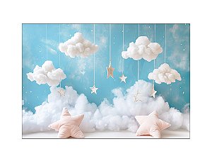 Fundo Fotográfico 2,20 x 1,50 - New Born Céu Azul com Nuvens 024