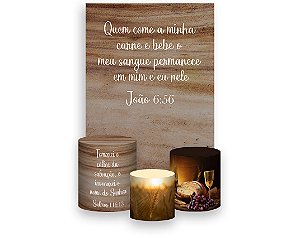 Painel De Festa Vertical 1,50 x 2,20 + Trio De Capas Cilindro - Religioso Santa Ceia 075