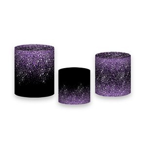 Trio De Capas De Cilindro - Efeito Glitter Lilás Caindo 114