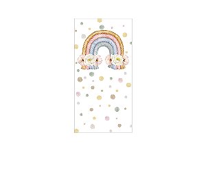 Painel De Festa Vertical 1,00x2,00 - Arco-íris com Flores 007