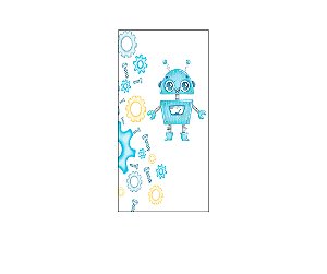 Painel De Festa Vertical 1,00x2,00 - Robô Cute Azul e Cinza 013