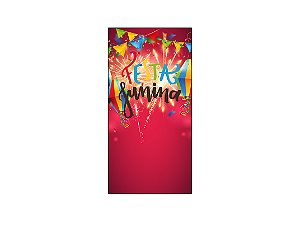 Painel De Festa Vertical 1,00 x 2,00 - Festa Junina Fundo Vermelho 009