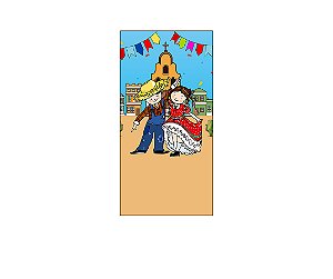 Painel De Festa Vertical 1,00 x 2,00 - Festa Junina Casal na Cidadezinha 015