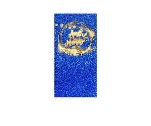 Painel De Festa Vertical 1,00 x 2,00 - Ano Novo Azul e Dourado 019