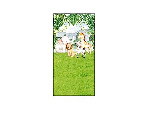 Painel De Festa Vertical 1,00 x 2,00 - Safari Animais Aquarela 004