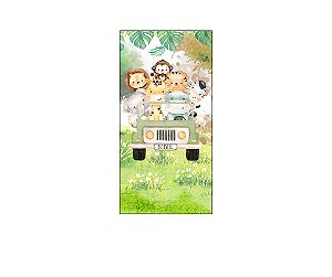 Painel De Festa Vertical 1,00 x 2,00 - Safari Animais no Bosque 006