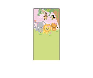 Painel De Festa Vertical 1,00 x 2,00 - Safari Desenho Animais 016