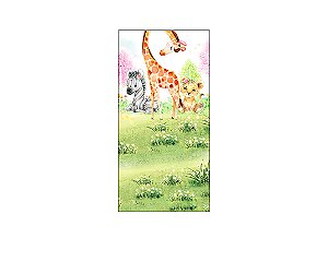 Painel De Festa Vertical 1,00 x 2,00 - Safari Animais Aquarela 017