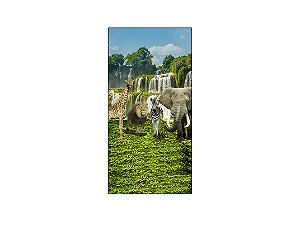 Painel De Festa Vertical 1,00 x 2,00 - Safari Animais Realista 033